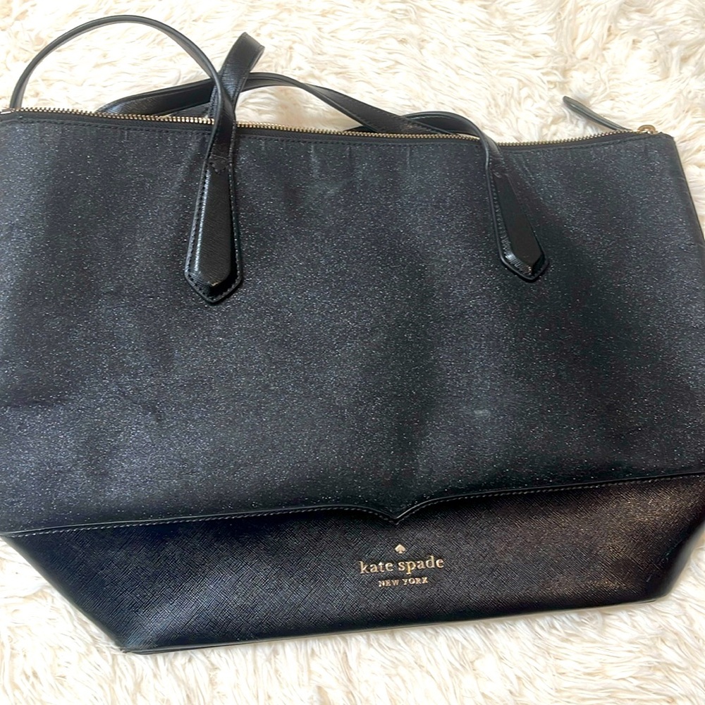 Kate Spade Black Glitter Tote – Elegant & Functional
